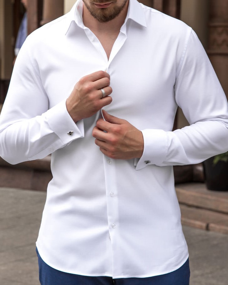 Camicia sartoriale "Bianco Puro" in cotone egiziano