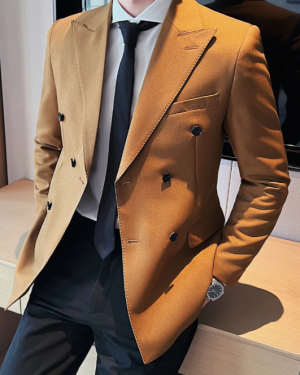 Giacca doppiopetto "Firenze" in cashmere e seta