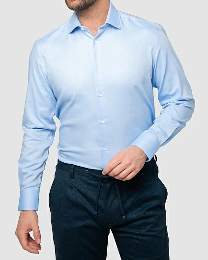 Camicia "Blu Sera" in voile di cotone